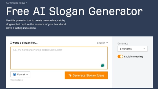 Ahrefs: Kostenloser KI-Slogan-Generator 