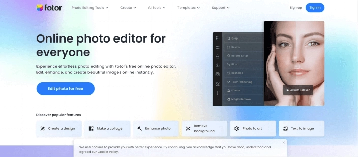 Fotor ist ein Online-AI-Foto-Editor, der für PCs und mobile Geräte verfügbar ist.