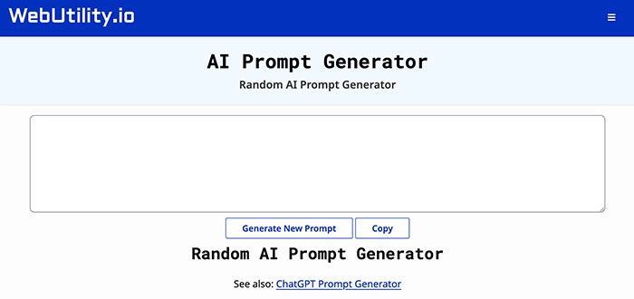 AI Prompt Generator WebUtility