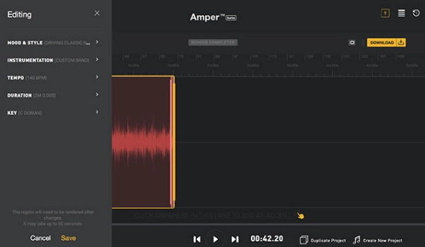 Amper KI Music Generator ist KOSTENLOS und leicht zu erlernen