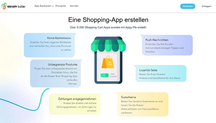 appypie shopping-App erstellen