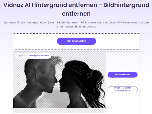 Mehr als eine Silhouette! Bild in PNG umwandeln mit Vidnoz-Hintergrundentferner