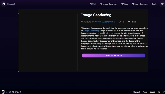 bildbeschreibung ki online deepai image captioning