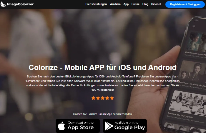 bilder einfärben app imagecolorizer