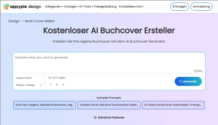 buchcover generator appypie design