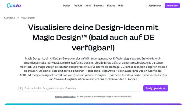 Canva - KI Werbegrafikdesigns online erstellen