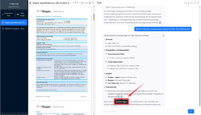 ChatPDF konkrete Fragen stellen
