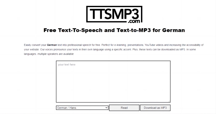 Deutsch Text to Speech-ttsmp3