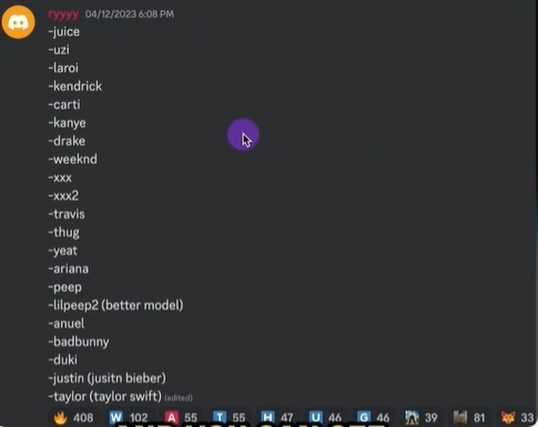 Die Stimmenmodelle im AI Song Cover Generator - AI World Discord