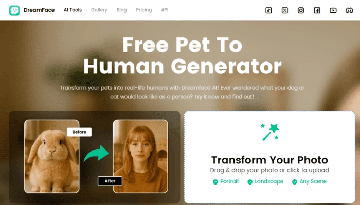 DreamFace Pet to Human Generator