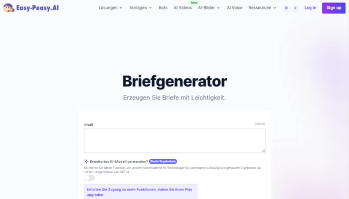 Easy-Peasy.AI Briefgenerator