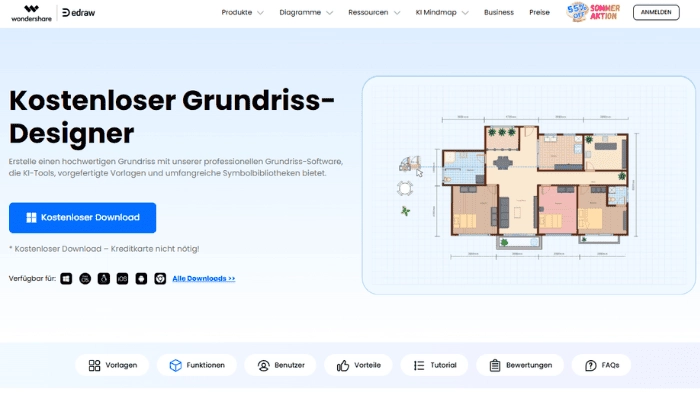 EdrawMax Kostenloser Grundriss-Designer