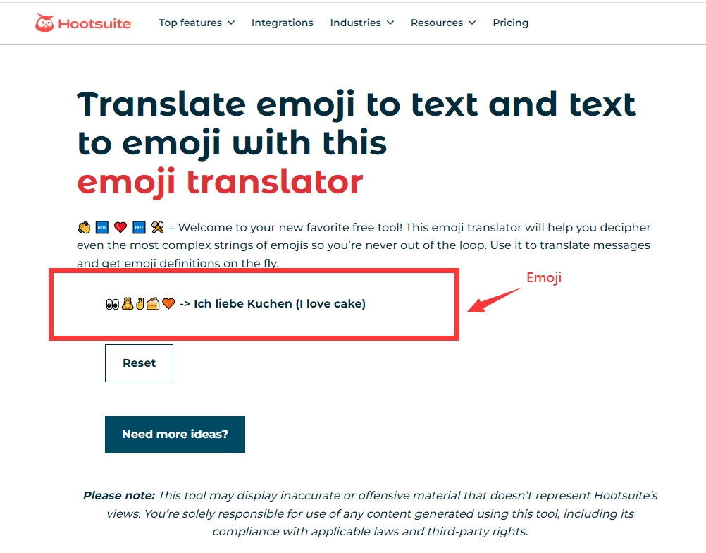 Emoji-Übersetzer Hootsuite 2