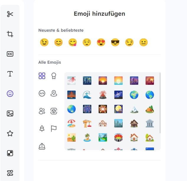 Emoji hinzufuegen Vidnoz Flex