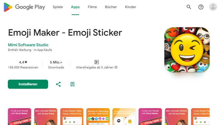 Emoji Maker-App Emojis erstellen