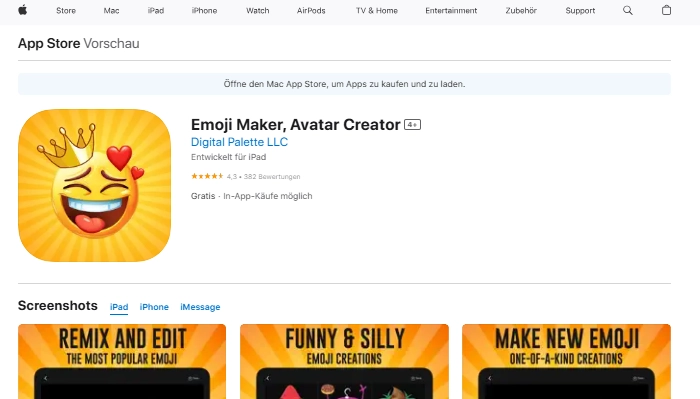 Emoji Maker auf iOS emojis erstellen