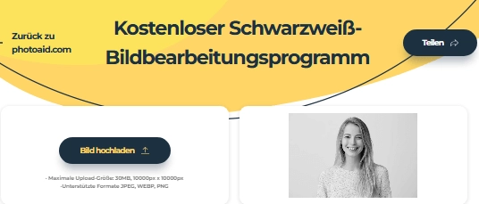 Farbe des Bildes in Schwarz Weiß verwandeln online kostenlos