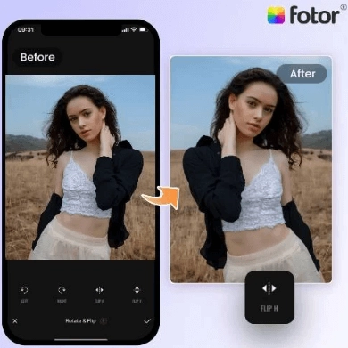 Farben und Richtung des Fotos online invertieren mit Fotor