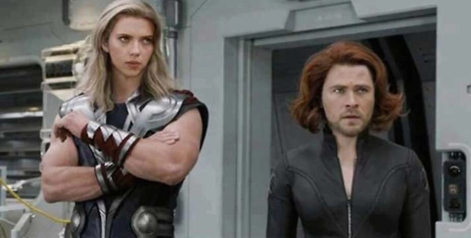 film-face-swap-beispiel-Black Thor and Strong Natasha