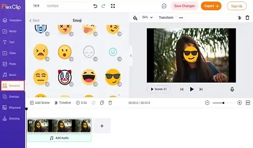 FlexClip – Integrierter Gesichtswechsler für Memes und Aufkleber im Video-2