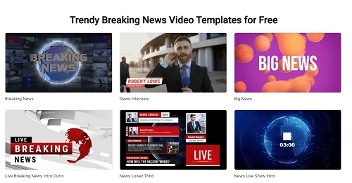 FlexClip Gratis Breaking News Generator um aktuelle Nachrichten und Schlagzeilen zu veroeffentlichen