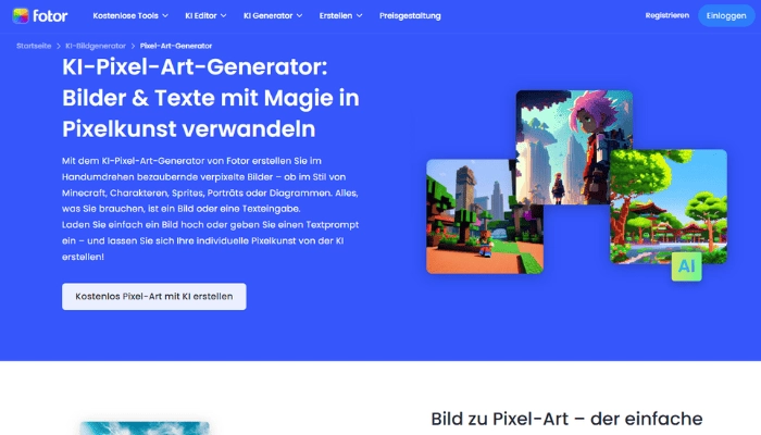 Fotor – KI-Pixel-Art-Generator
