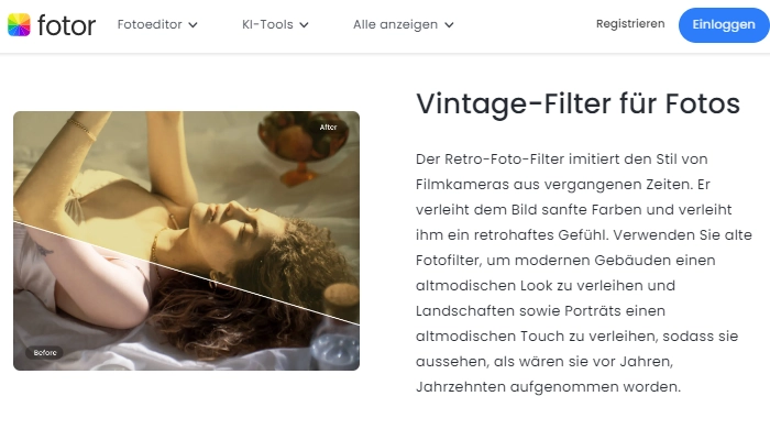 fotor vintage filter online