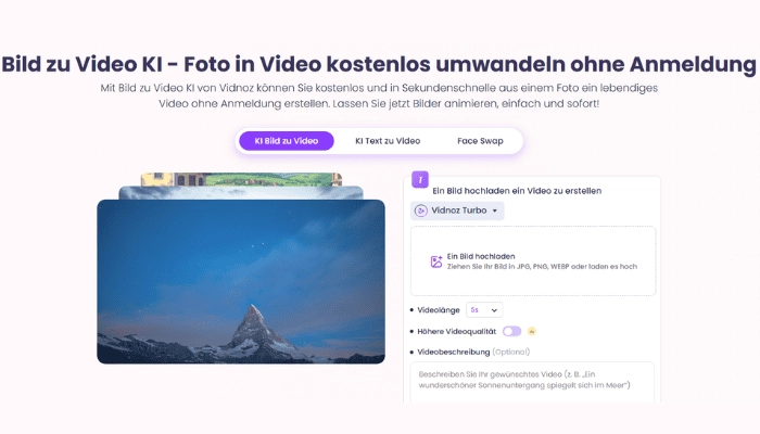 fotos zum leben erwecken mit vidnoz