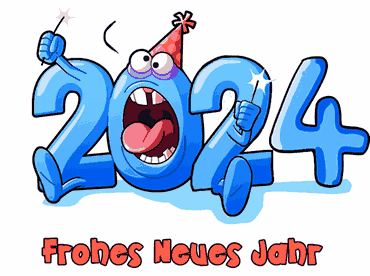 Frohes 2024 animiertes GIF fuer Freunde