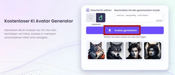 Furry AI Generator neu generieren