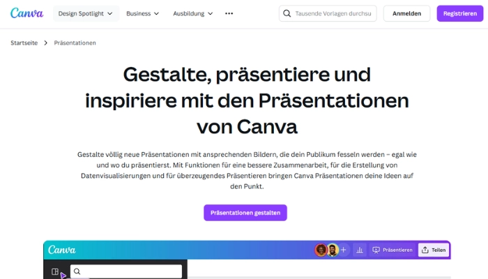 Gamma AI Alternativen Canva