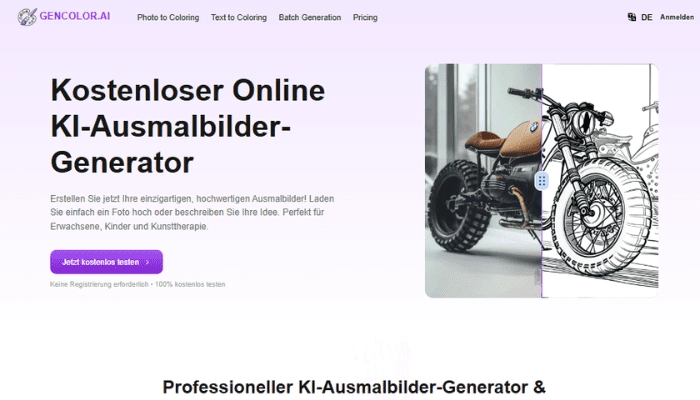 GenColor AI - professionelles Malbuch mit KI erstellen