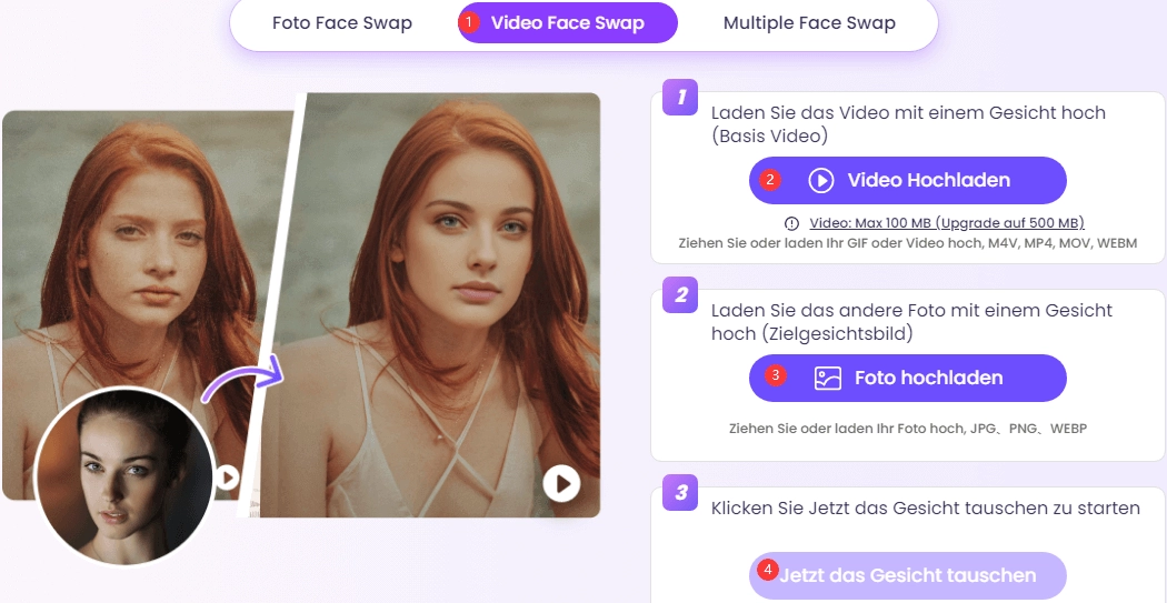 Generieren Sie kostenlos lustige Gesichtstausch Videos mit KI