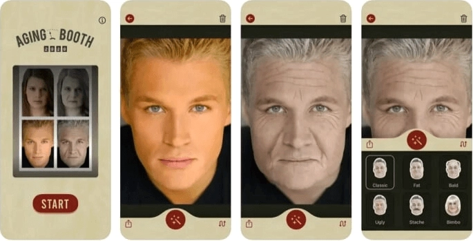 Gesicht älter machen online kostenlos mit Aging Booth