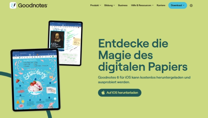 Goodnotes Apps fuer Lernzettel