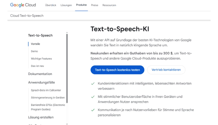 google text-to-speech hoerbuch mit ki erstellen
