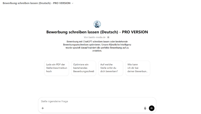 ki bewebungsschreiben generator chatgpt