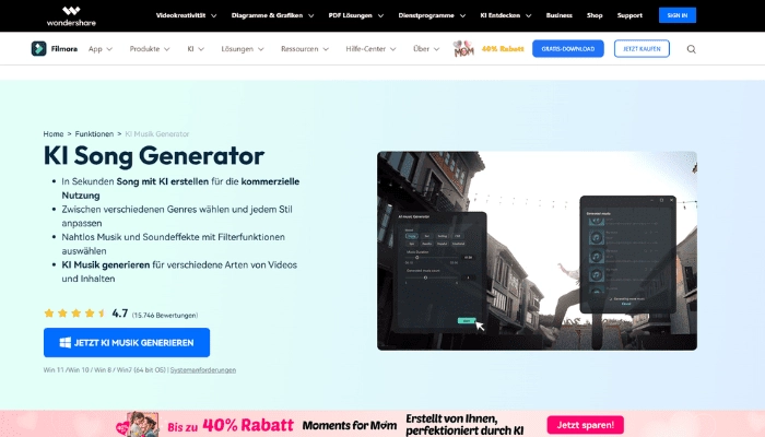 KI Musik Generator Filmora