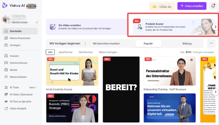 KI online shop erstellen Vidnoz Product Avatar
