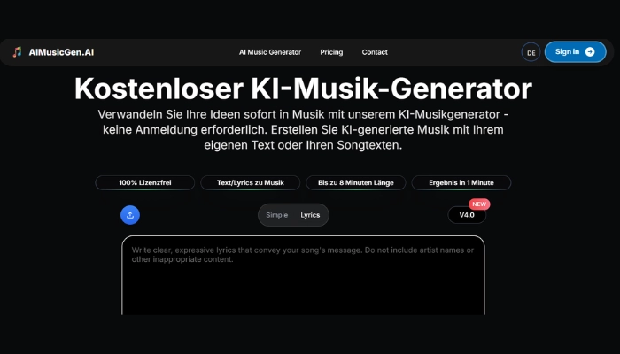 ki song generator kostenlos aimusicgen