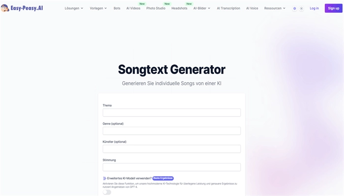 ki-songtext-generator-easy-peasy