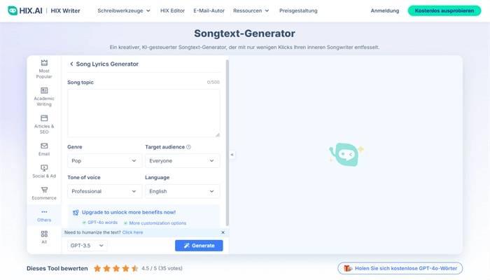 ki-songtext-generator-hix-ai