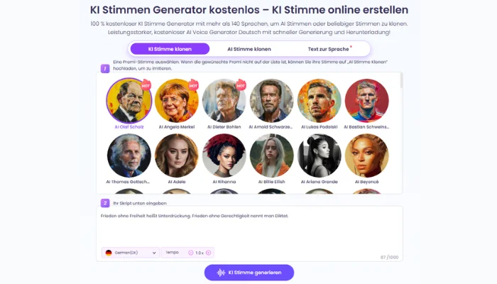 ki stimme klonen von vidnoz ki moderator stimme