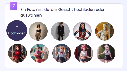 KI-Tanzvideo erstellen mit Vidnoz AI Dance Generator Schritt 1