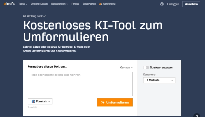 ki text umschreiben ahrefs