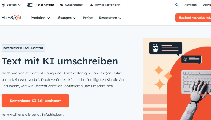 ki text umschreiben hubspot