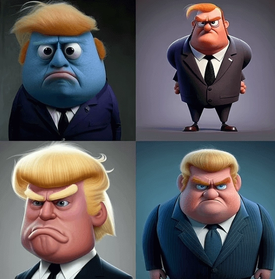 KI Trump Bilder im Disney Stil