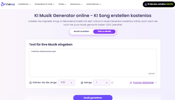 KI Weihnachtsmusik Generator