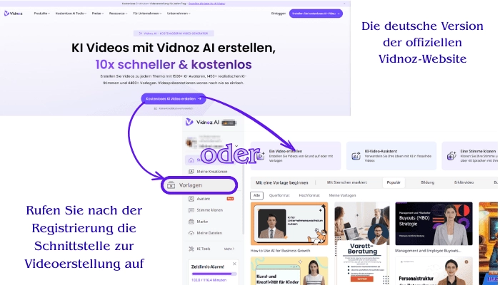 KI Werbevideo erstellen mit Vidnoz
