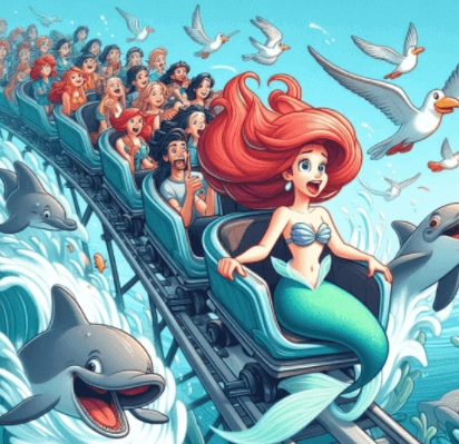 kleine Meerjungfrau Ariel KI generiertes Disney Bild